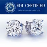 EGL Certified 14k White Gold Diamond Stud Earrings (HI, I1-I2, 0.20 carat)