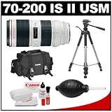 Canon EF 70-200mm f/2.8 IS II USM Zoom Lens + Canon 2400 DSLR Gadget Bag Case + Tripod + Accessory Kit for EOS 30D, 40D, 50D, 5D Mark II, 7D, Rebel XS, XSi, XT, XTi, T1i & T2i Digital SLR Cameras