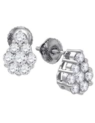 10KT White Gold 1.00CT-Diamond Fashion Earrings`