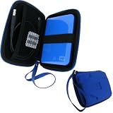 igadgitz Etui Housse Pochette Case rigide, en EVA et de couleur Bleu pour certains disques durs externes portables de 2.5 pouces (6.4 cm)par igadgitz