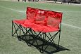 Sweat Bench - 3 Seat Folding Bench with Back - Red