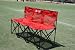 Sweat Bench - 3 Seat Folding Bench with Back - Red