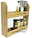 MiscHome Bamboo Spice Rack 100% Eco-Friendly Wall Mount or Countertop Spice Rack Organizer or K-Cup Holder