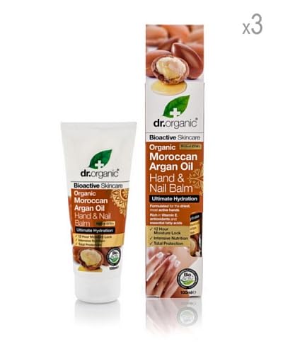 Dr Organic Set 3 Pezzi Trattamento Intensivo Mani e Unghie Argan 100 ml cad.