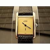 Vintage/Antique watch: Pre-owned Womens Cartier Watch Vermeil Gold Dial Swiss Manual Wind Movement 1970-80s