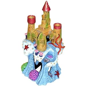 Exotic Environments Coral Castle Cavern Aquarium Ornament, 5-1/2-Inch by 5-1/2-Inch by 10-Inch