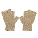Regular Chenille Fingerless Glove-Khaki W27S38B