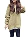 Lady 3/4 Batwing Sleeve Irregular Hem Hoodie Casual Knit Sweater