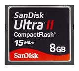 SanDisk 8 GB Ultra II CF Memory Card 15MB/S {SDCFH-008G-A11, USA Retail Package}