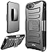 iPhone 8 Plus Case, E LV iPhone 7 Plus Case Belt Clip / Kickstand - Dual Layer Rugged Armor Holster Defender Full Body Protective Case Cover for Apple iPhone 7 Plus / iPhone 8 Plus [GUNMETAL]