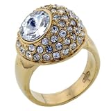 Sterling Silver Round Cut Cz Asymmetric Cluster Right Hand Ring