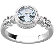 14K White Gold Aquamarine and Diamond Ring