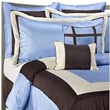 Fedora 8 Piece Hotel Comforter Set in Blue Chocolate Size: King