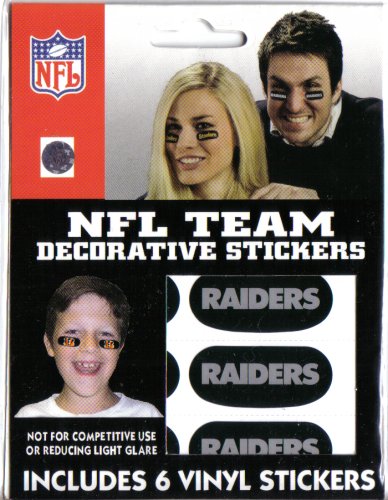 Party Animal Oakland Raiders Team Eye Black Strips- 3 Pairs Set of 3
