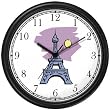 Eiffel Tower at Night Paris & France - Famous Landmarks - Theme Wall Clock by WatchBuddy Timepieces (Black Frame)