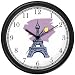 Eiffel Tower at Night Paris & France - Famous Landmarks - Theme Wall Clock by WatchBuddy Timepieces (Black Frame)