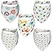 Itzy Bitsy Baby Bandana Drool Bibs Unisex 5-Pack Absorbent Cotton Modern Baby Gift Set for Boys and Girls