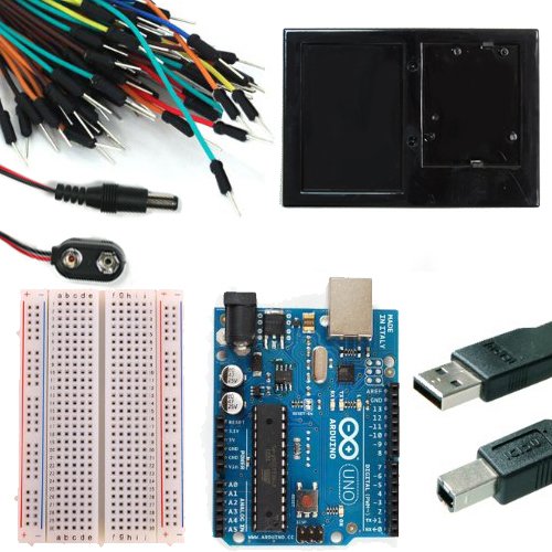 Arduino Uno Rev 3 Starter Kit -- 3' USB Cable --Solderless Breadboard -- 65 Jumper Wires -- Breadboard Holder
