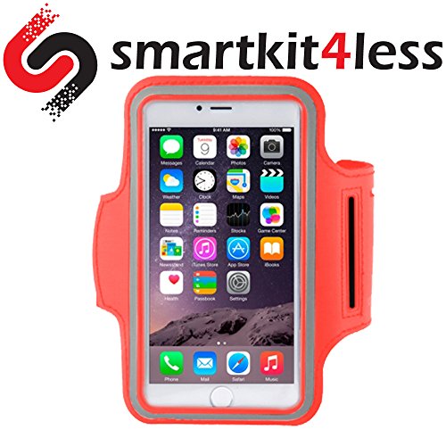 Armband for Iphone 5, 5s, 5c New Premium Sport Workout Red Armband for Running and Indoor Training - Key Holder - Iphone 5 Workout Pouch - Sweat Resistant, High Quality and Soft Material - for Women and Men
