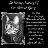 12 x 12 Lazer Gifts Personalized Black Granite Pet Memorial Marker Style George