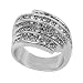 CZ Fashion Ring- Mico Pave Set CZ Mulit Row Cross Over Fashion Ring In14KT White Gold Filled by GemGem Jewelry (7)