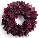 NEW 16 Round BURGUNDY HYDRANGEA SALAL Preserved WREATH