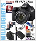 Canon EOS 60D DSLR Camera (OutFit) + Canon EF-S 15-85mm f/3.5-5.6 IS USM Lens + LEXSpeed 16GB SDHC Memory Card + Deluxe Camera Bag and Much More! Willoughbys Est. 1898 Photographers Standard Zoom Bundle