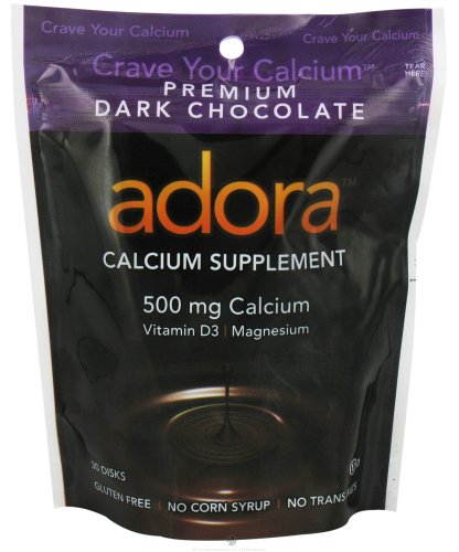 Adora Dark Chocolate Calcium Disk (Pack of 12) 30 Count Adora Dark Chocolate Calcium Disk (Pack of 12) 30 Count