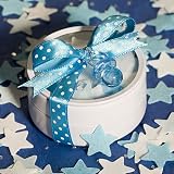 Round Tins filled with Blue and White bath confetti (Set of 18)