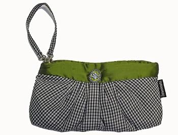 Teramasu Purse Check & Green Wristlet