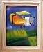 Airplane Kids Art Boy Room Space Star Print Picture
