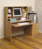 Computer Desk/Hutch in Alder Oak Finish By Mylex Furniture
