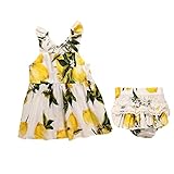 【ノーブランド 品】赤ちゃん　女の子　衣装　花柄　ワンピース　 PPパンツ　セット　スカート　コットン　柔らかい　贈り物　全2色4サイズ - イエロー, 100