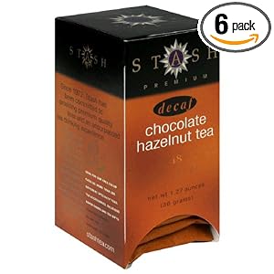 Stash Premium Decaf Chocolate Hazelnut Tea, Tea Bags, 18-Count Boxes (Pack of 6)