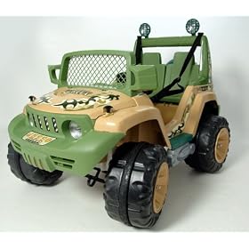 Monster Jeep Twin Seat 12V Battery Powered Ride-On - Jungle