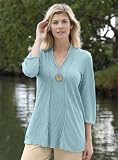 Slub-cotton V-neck Tunic