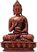 Nepali Buddha Statue in Blessing Pose, Antique Red