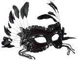 Black Beaded Venetian Mask