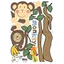 Monkey Hanging Over Tree Kids/Nursery Peel&Stick Wall Art Sticker Decal