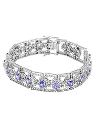 Genuine Morne Rouge (TM) Bracelet. 14.74 Ctw Tanzanite Sterling Silver Bracelet - Material/Stone: Tanzanite. 38.4 grams in weight and 7.25 inches in length. 100% Satisfaction Guaranteed.