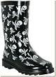 Chooka - Kid's Black and White "Tossed Skulls" Waterproof Rubber Rain and Garden Boots