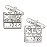 NFL Green Bay Packers XLV Super Bowl Championship Packers Cuff Links in Sterling Silver