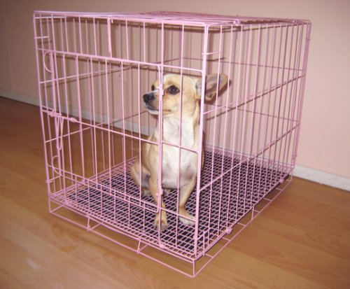 Pink Small Wire Dog Kennel / Cage / Playpen -24"x17"x20"