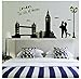 Bling2Bling DIY Fluorescent Wall Sticker Fashionable Living Room/Bedroom Wall Decals Romantic Lovers in London Bridge
