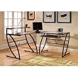 Z-Line Belaire Glass L-Shaped Computer Desk
