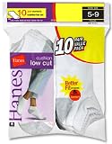Hanes Cushioned Womens Athletic Socks - Low-Cut White 5-9