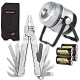 Heimwerker Set bestehend aus: Leatherman Super Tool 300 mit Nylonholster, LiteXpress Camp 5 Strahler bis zu 176 Lumen inklusive Batterien