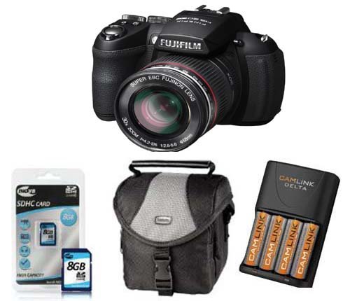 Fujifilm HS20 Digital Camera 8GB + Batteries +Charger + Case (Fujifilm FinePix HS20 16MP, 30x Wide Optical Zoom 3 inch Tilting LCD