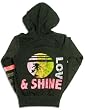 Butter - Girls Super Soft Long Sleeve Zip Hoody Love And Shine Sweatshirt, Heathered Black