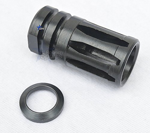 Rousch Made In The USA Premium Tactical 4/15 A-2 Birdcage Muzzle Brake Break Plus Precision CNC Machined Black Oxide Coated Crush Washer Threaded 1/2